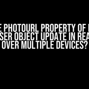 Does the photoURL property of Firebase Auth user object update in real-time over multiple devices?