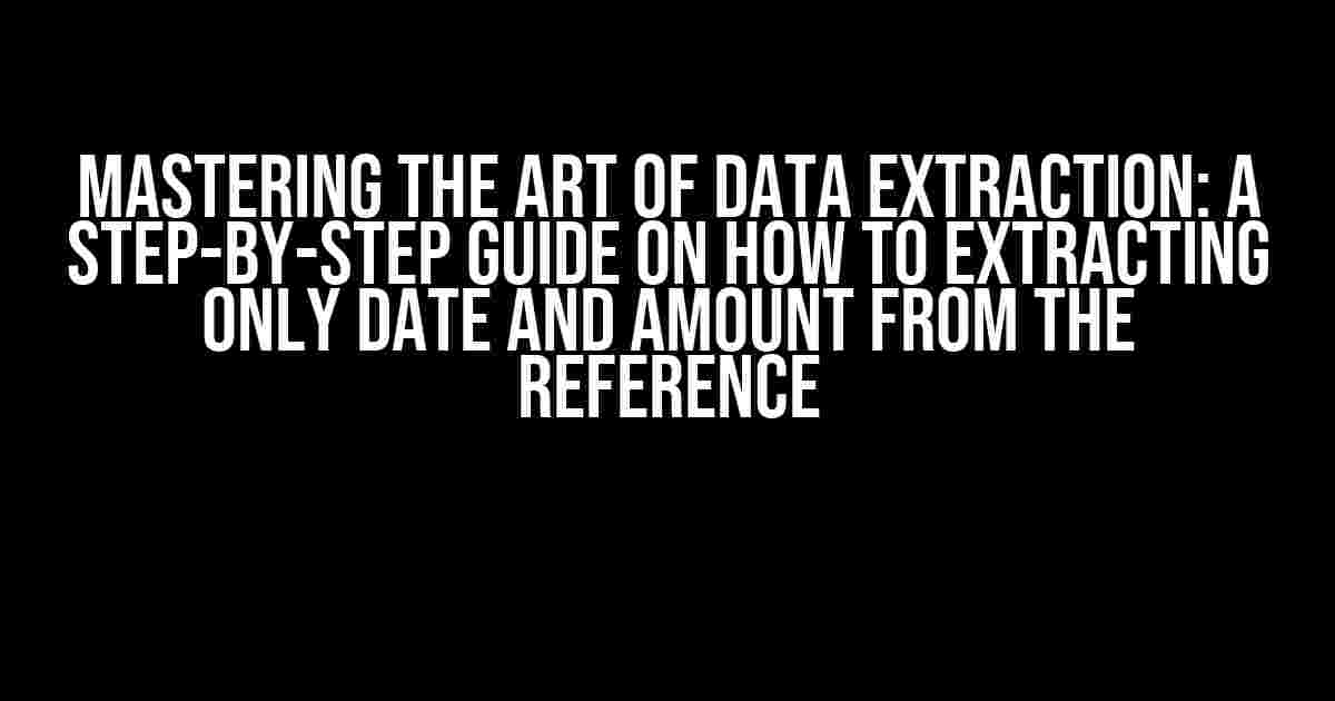 Mastering the Art of Data Extraction: A Step-by-Step Guide on How to Extracting Only Date and Amount from the Reference